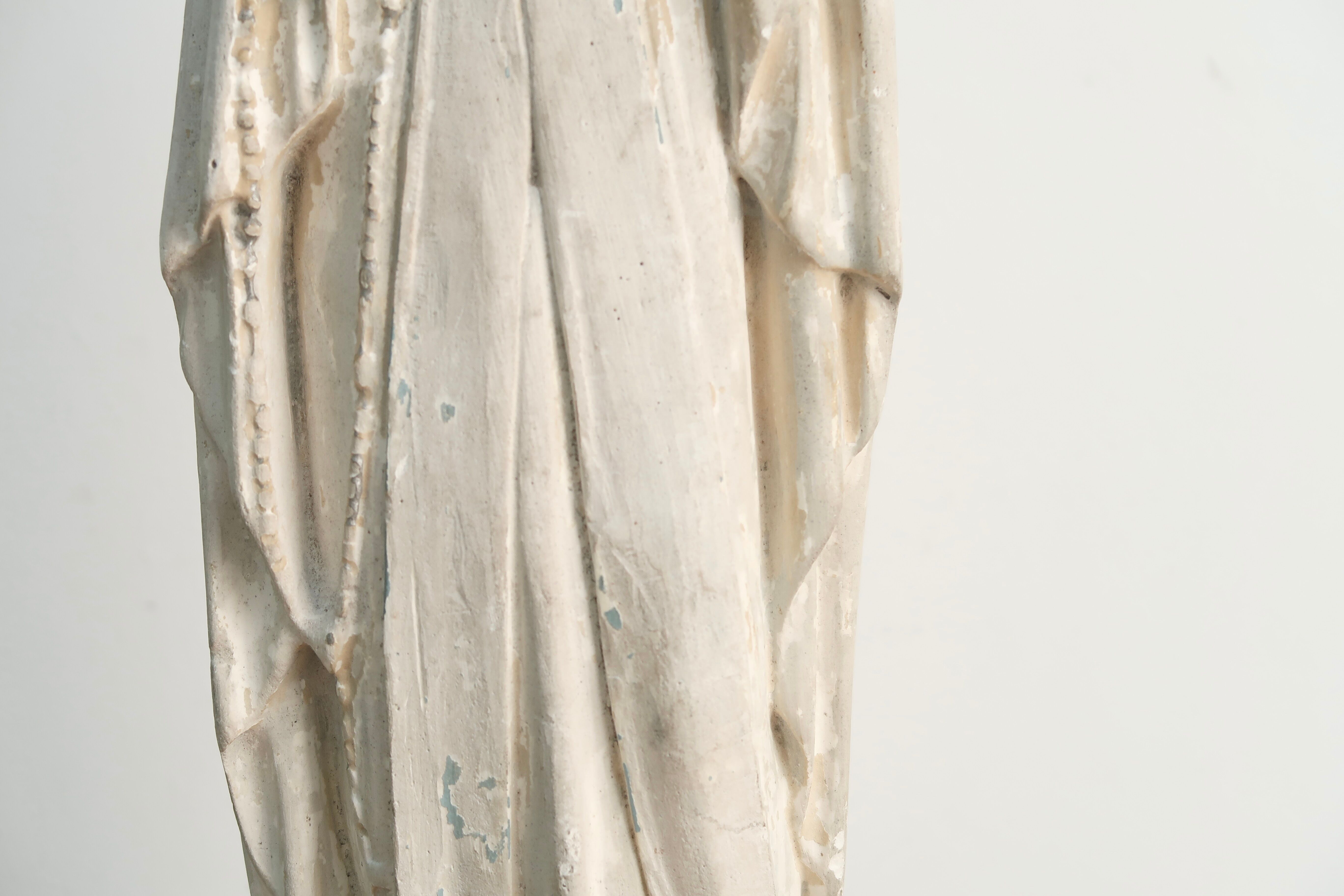 Plaster statue of the Virgin Mary signed Boye and Thomas Toulouse