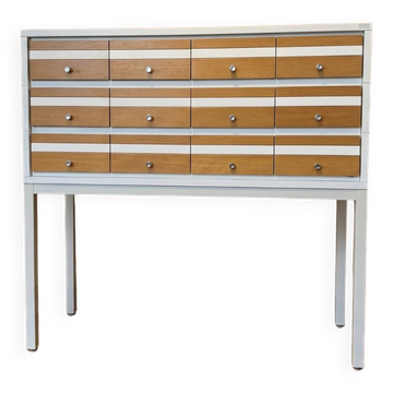 Console d'entrée / Meuble d'architecte Borgeaud 1970 - Acier laqué & C