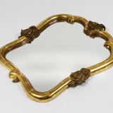 Max Welz Vienna Art Nouveau Hand-Carved Gilded Wood Wall Mirror, Austria, 1930s