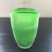 Green glass paste vase