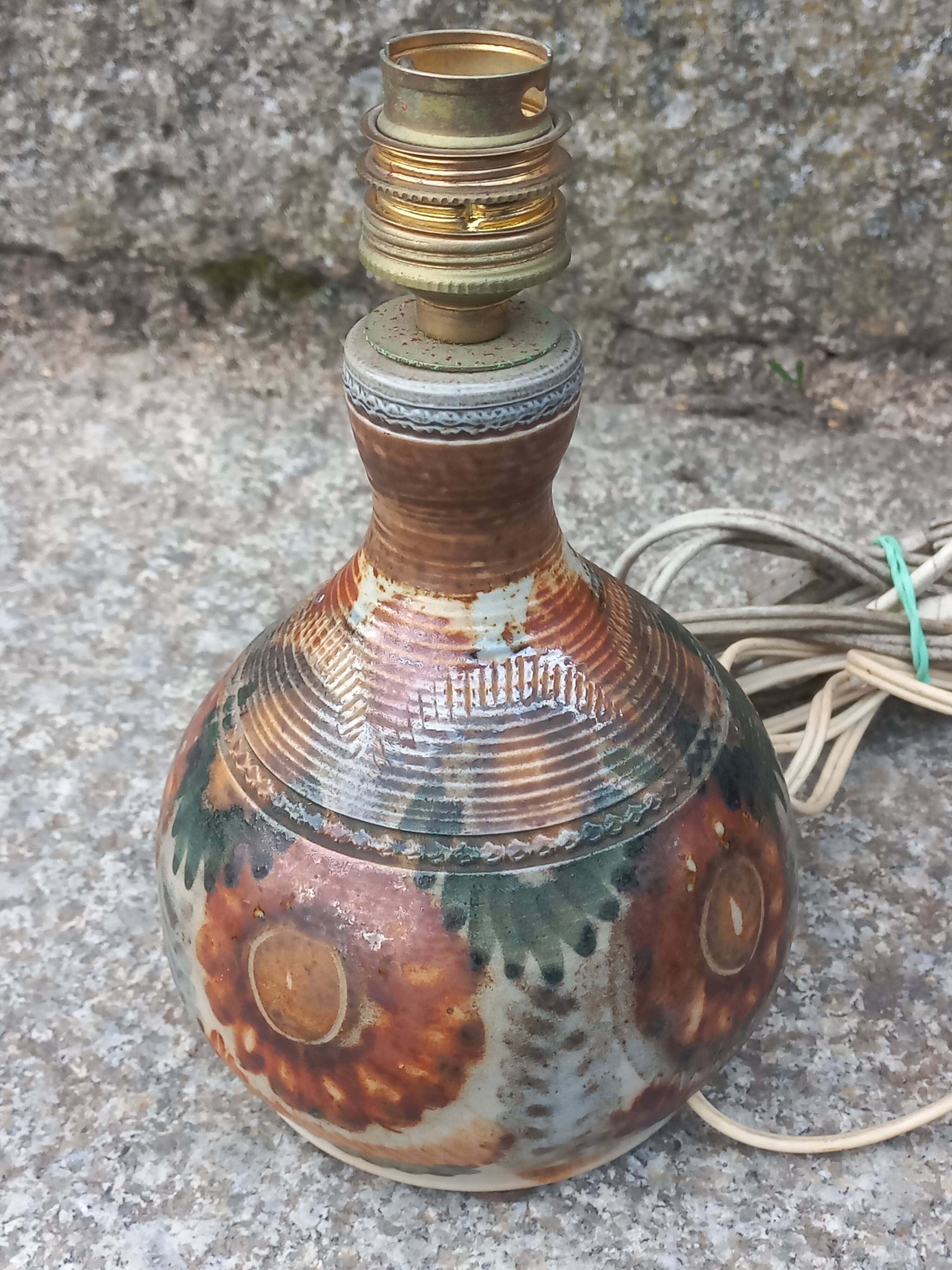 Set of 2 stoneware lamps by Jean Claude Courjault La Cerisaie.