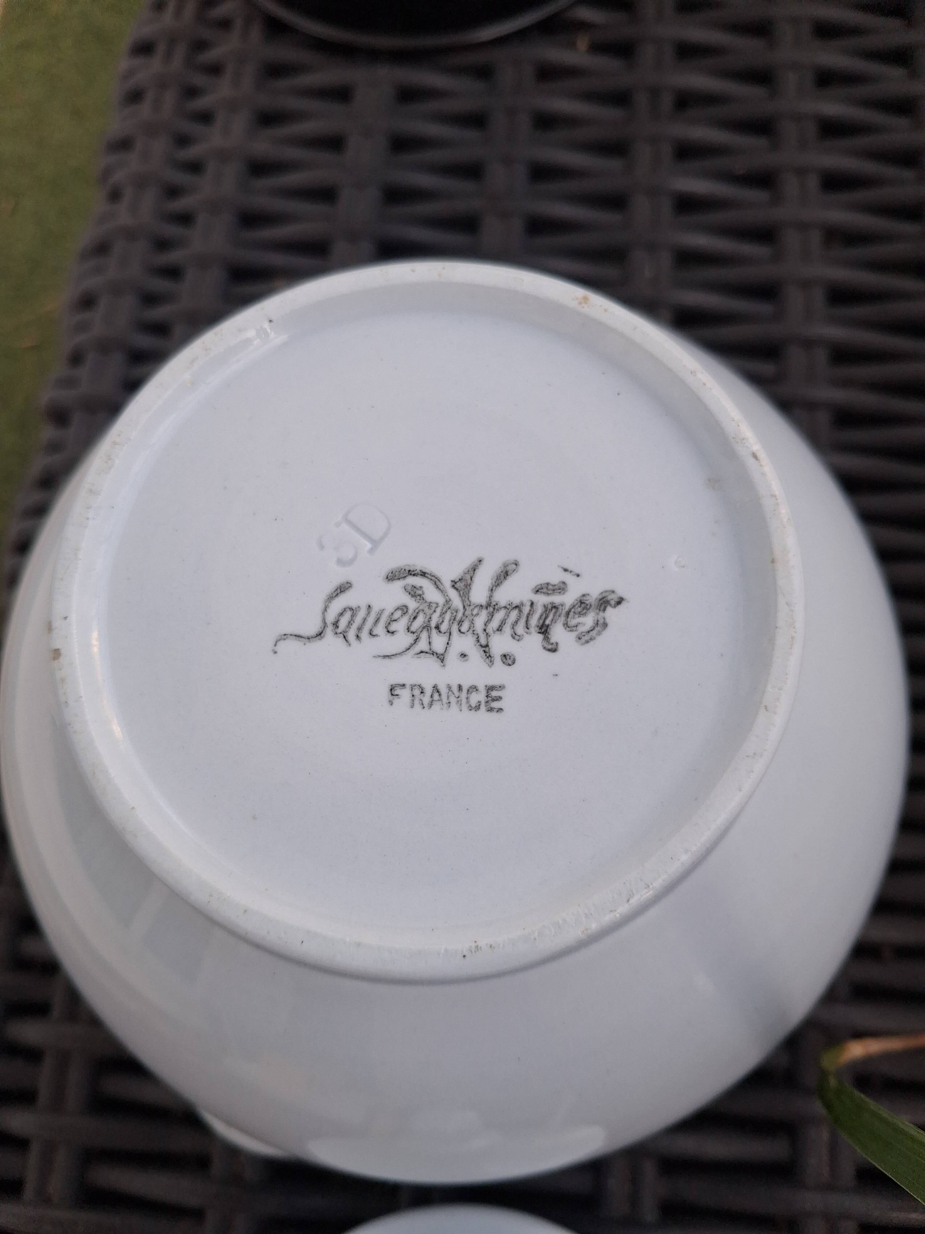 Pastel blue sugar bowl Sarreguemines France