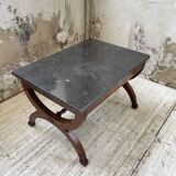 Empire style marble and mahogany coffee table