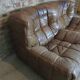 Canapé vintage Kashima en cuir Ligne Roset par Michel Ducaroy