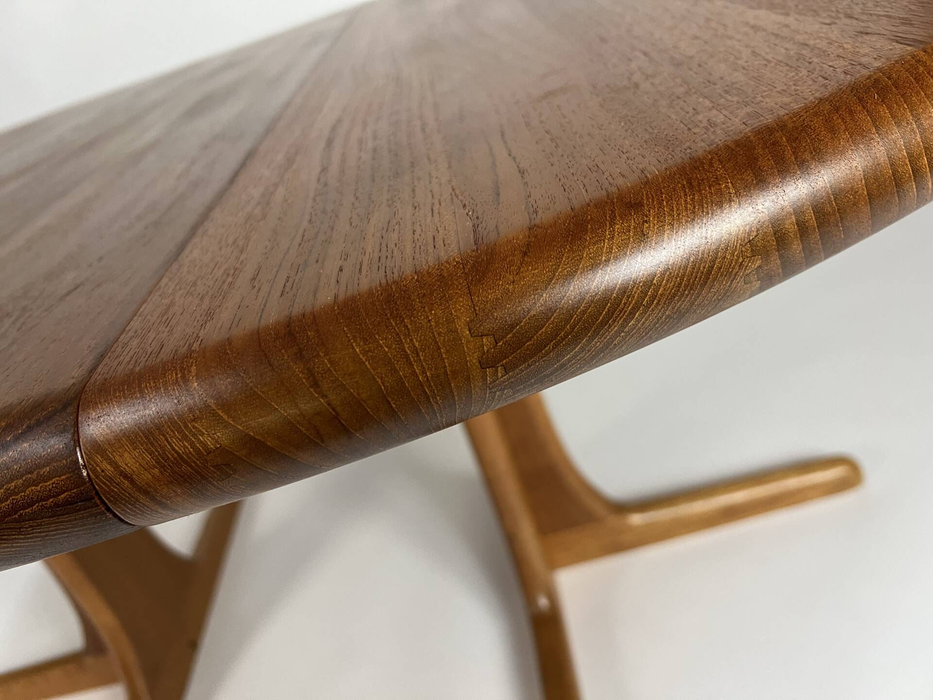 Vintage round teak dining table solid wood danish design 70s