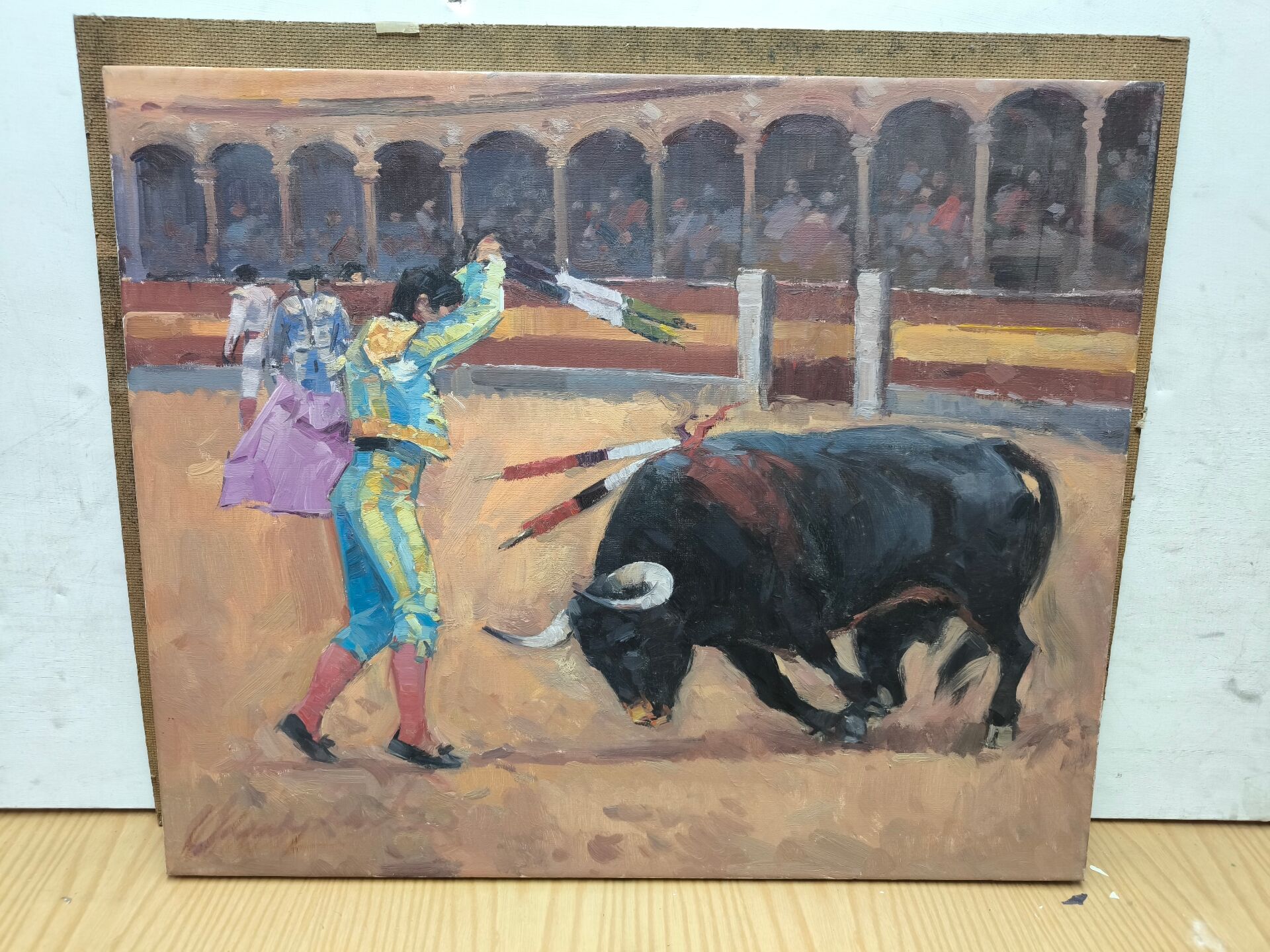 painted bull scene