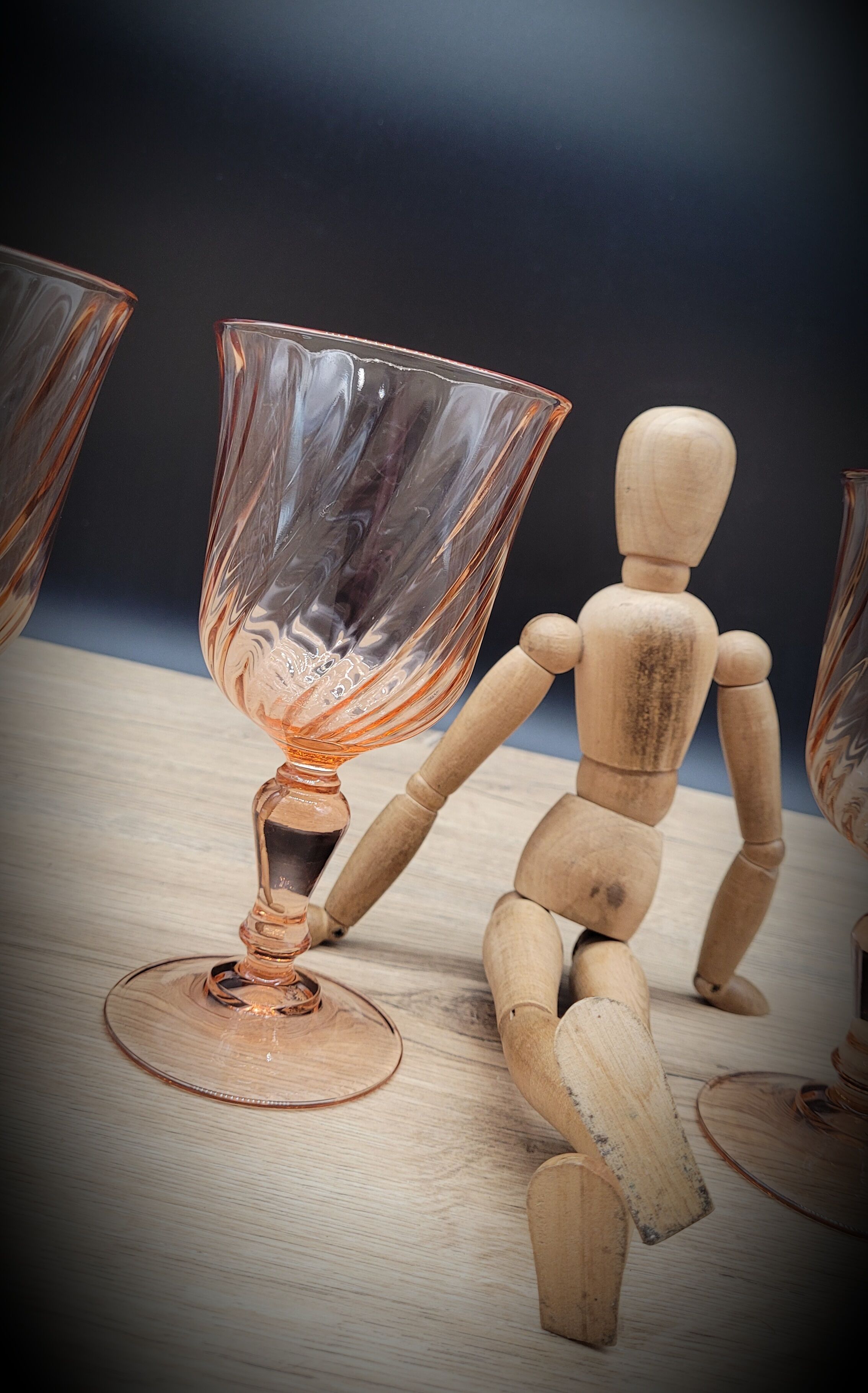 Set 4 verres à vin rose