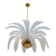Iridescent Murano Glass and Brass Palm Leaves Chandelier