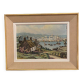 Breton landscape oil signed A. Hensel or Henset mid-20th century frame