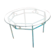 Table vintage fer forgé et plateau verre