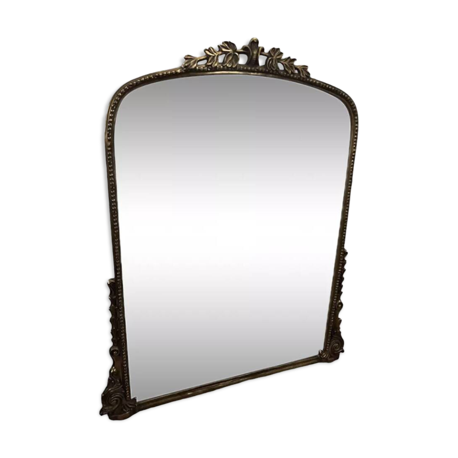 Large gilded mirror with pediment