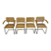 Set of 4 cane cantilever chairs and armchairs, Cesca, 1970s.