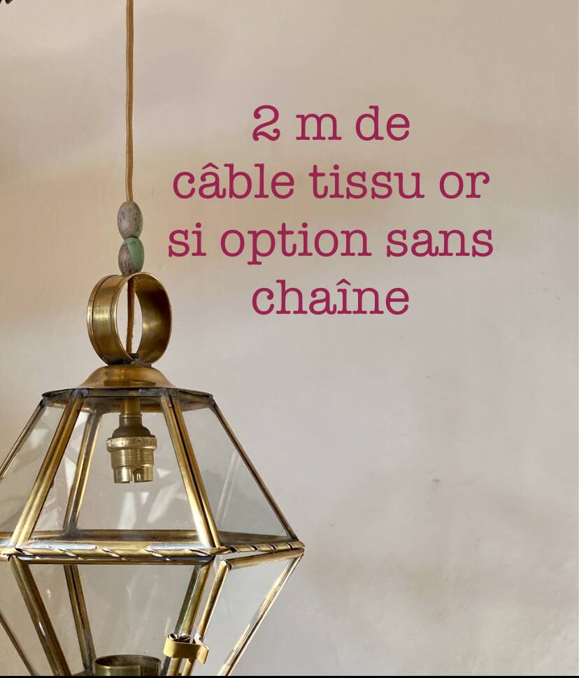 1950s pendant light, chain and brass ceiling light