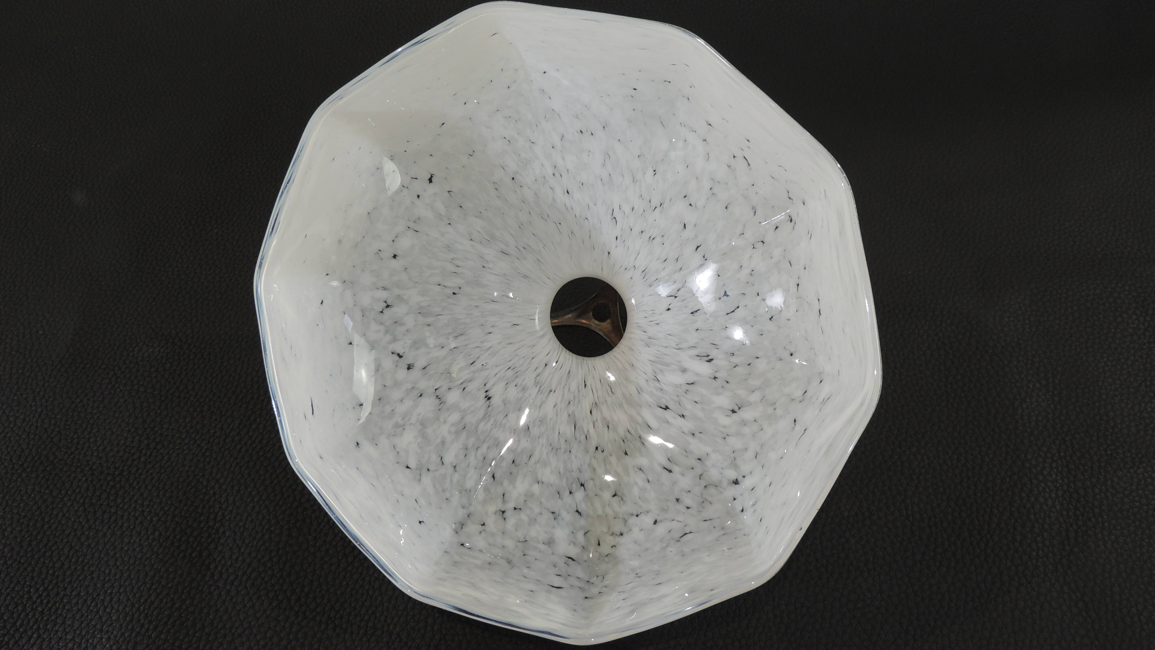 suspension with marbled opaline lampshade/vintage