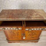 Vintage Two-Leaf Cabinet with Marble Top, 1940s