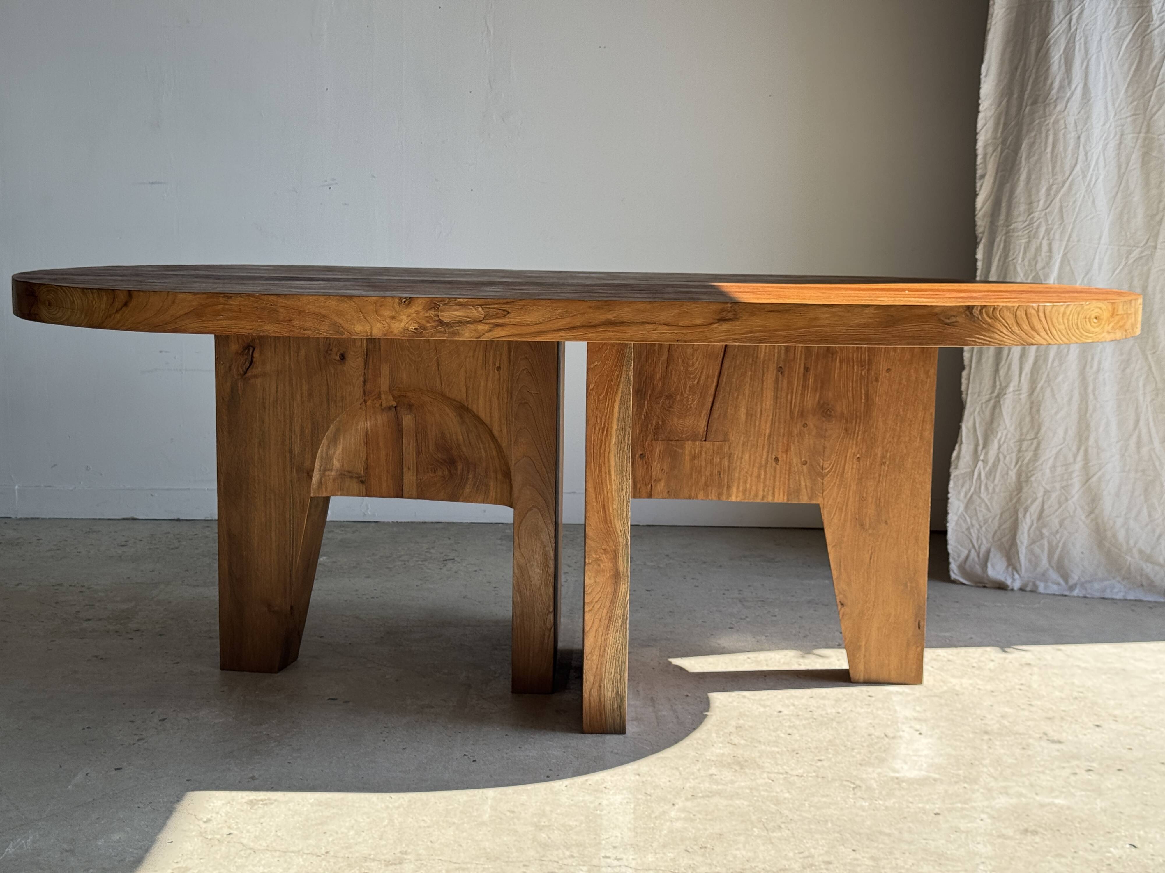 Immense solid teak table 2.10m x 1m