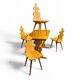 Cepelia Tiroler chairs / table / set of 5 / Poland 1960s / marked