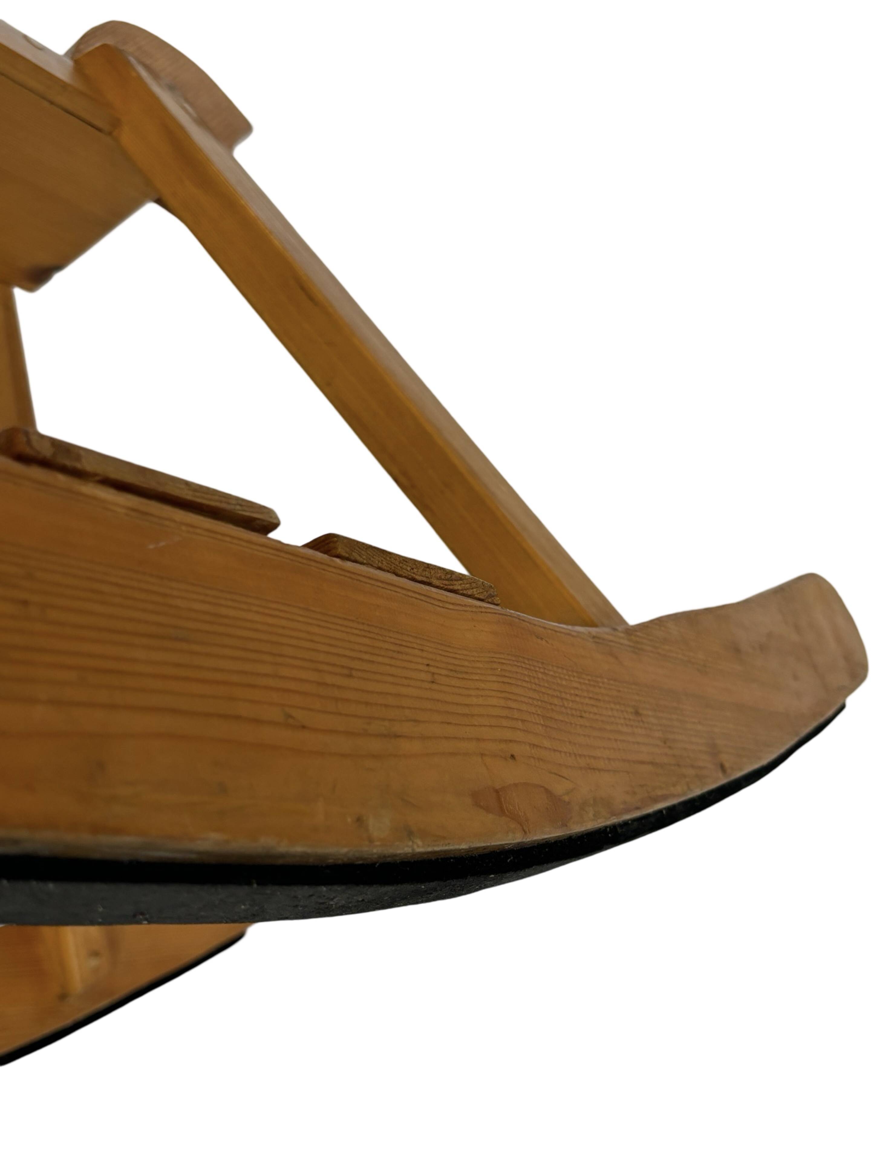 Vintage rocking horse 60s pinewood design minimalist design