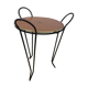 Table d'appoint ronde bois et métal noir