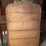 Golden mirror with bevelled ice pediment in Regency style