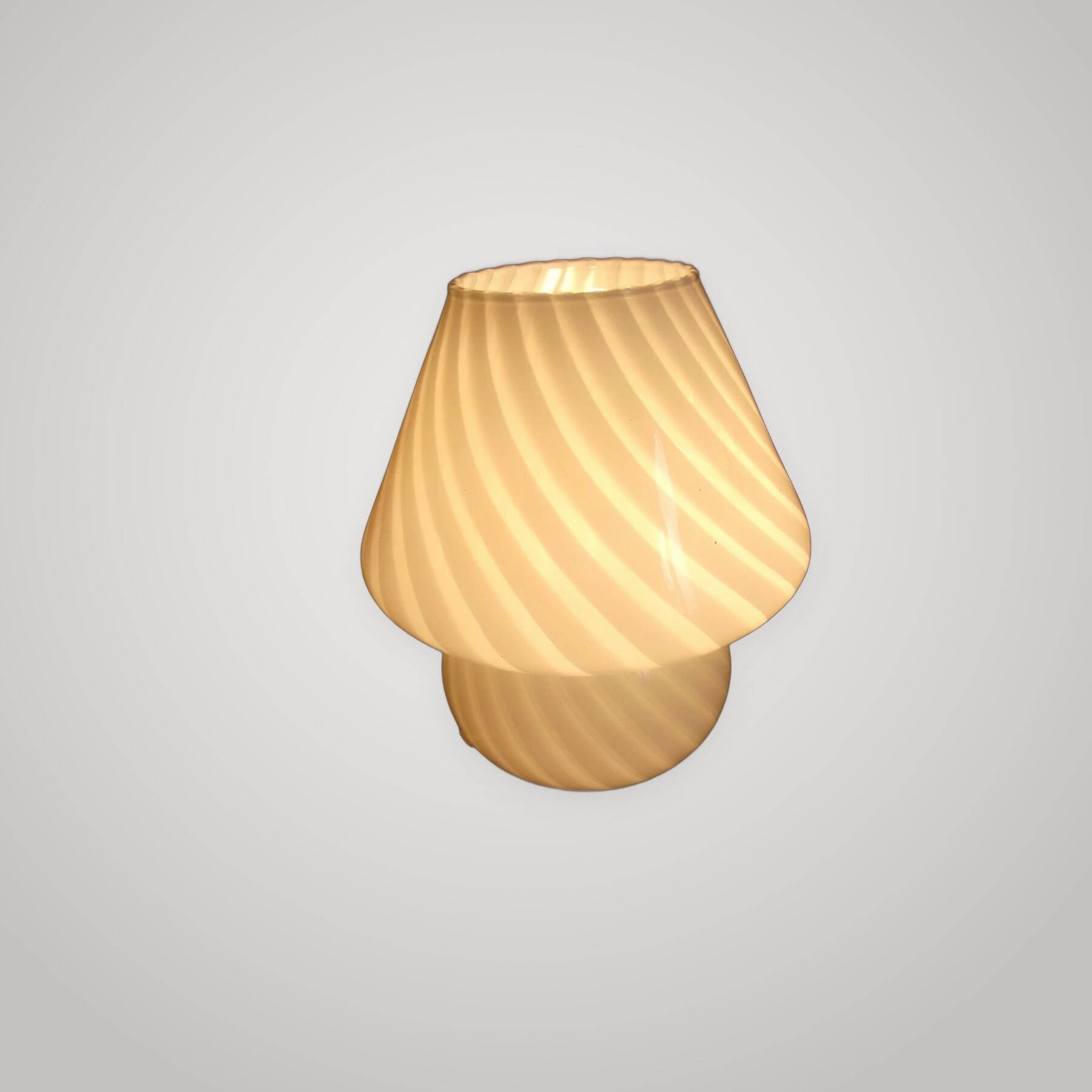 Venini lampe spirale champignon design vintage verre de murano swirl blanc