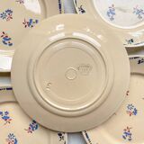 5 small vintage porcelain plates K&G Luneville "Flore" 1950s small blue flowers