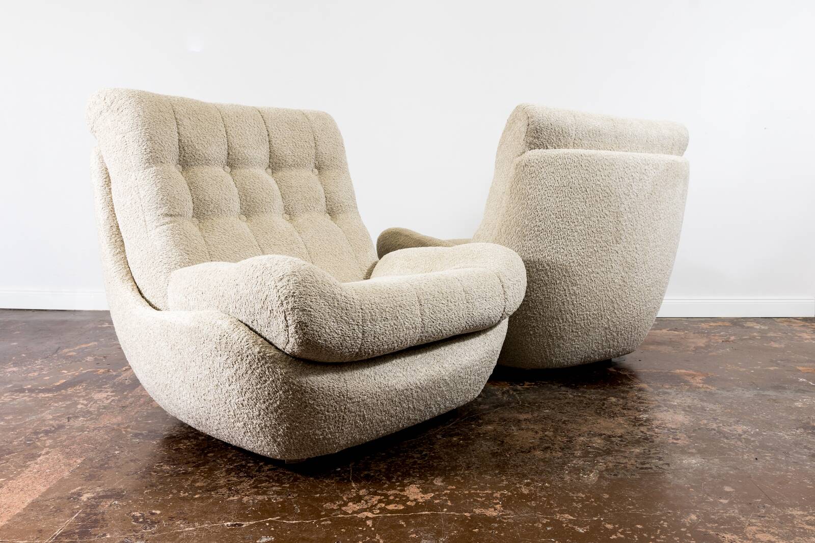 Customizable Space Age Living Room Set Atlantis in Beige Boucle 1970's, Czechoslovakia