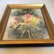 Still life of a bouquet of flowers, oil on canvas, signed.