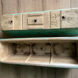 2 water green stone planters, 1950s-60s