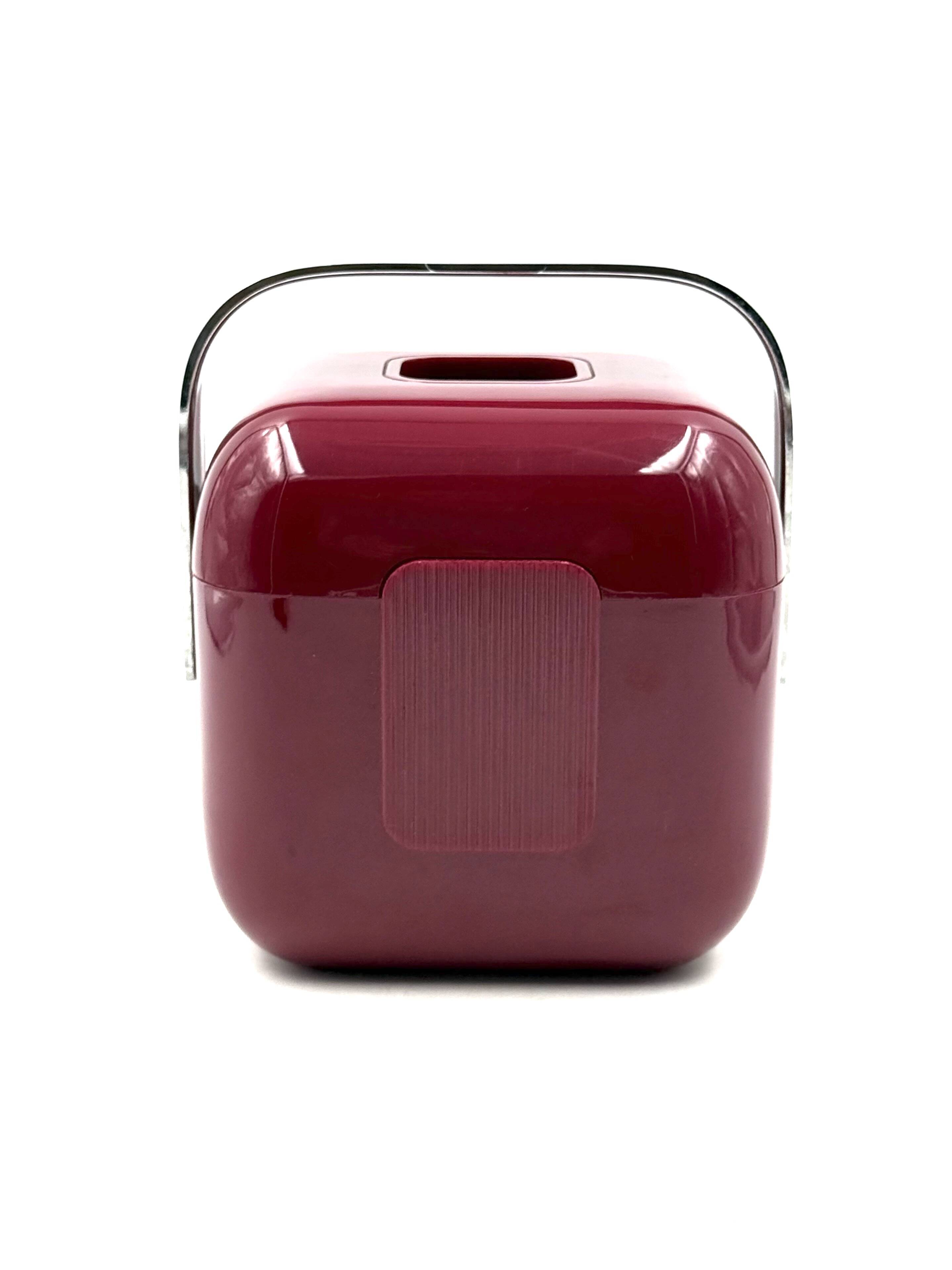 Space age red Ice Bucket, Guzzini Italy, ca. 1970s