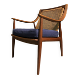 Peter hvidt & orla molgaard nielsen model 147 teak & rattan chair for france & son