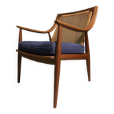 Chaise en teck et rotin, Peter hvidt & orla molgaard nielsen modèle 147 pour France & Son
