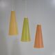Set of 3 Rhodoid Rotaflex pendants, 1950