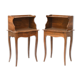 Pair of walnut bedside tables