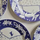 Service of 10 Plates, design by Yves Blayo Paris, 80s, 21 cm