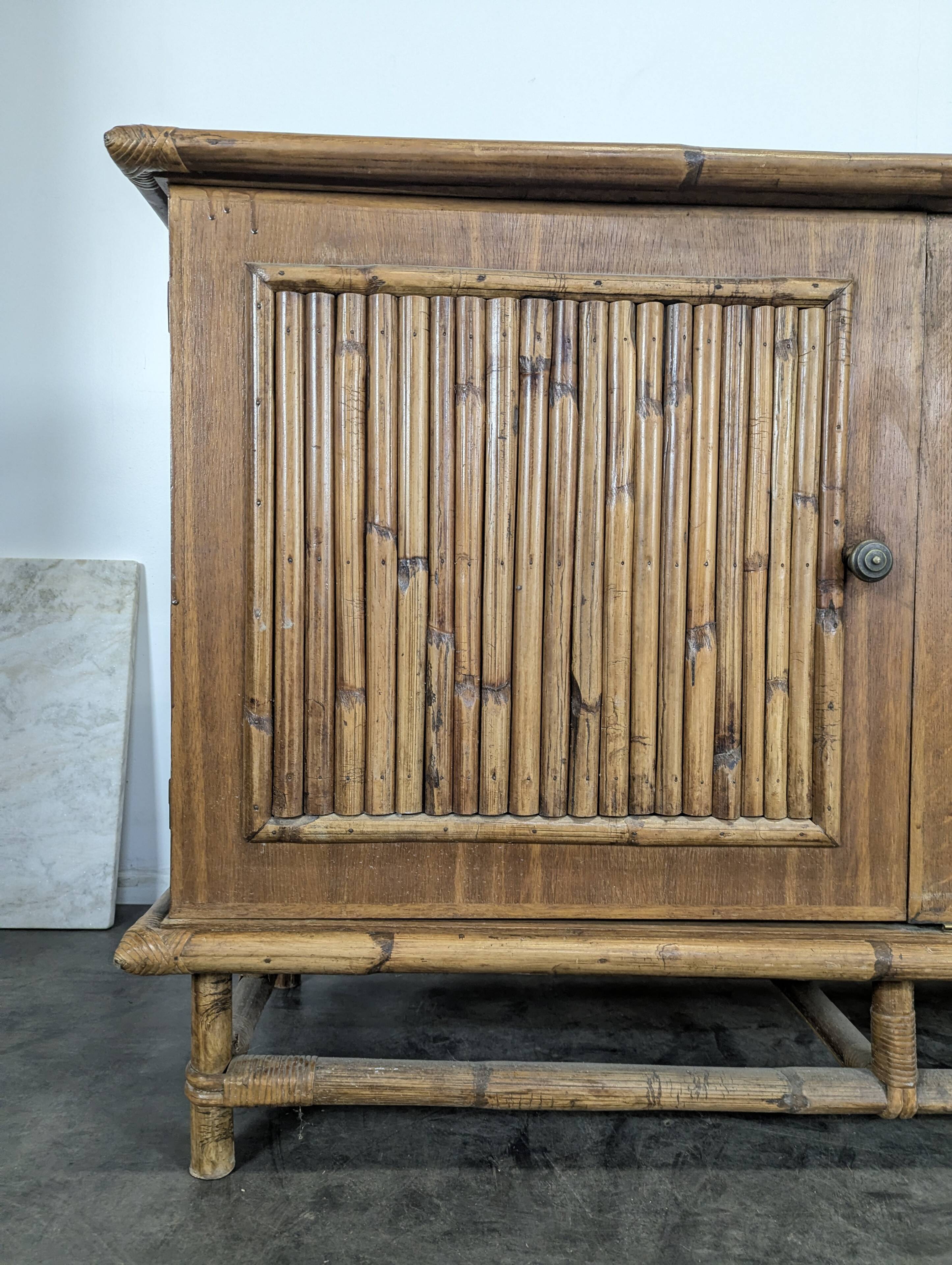 Enfilade en bambou fendu, années 60