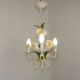 French Vintage Tied Bouquet Style Daisy Flower 3 Light Chandelier