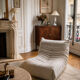 Vintage space age design Togo white armchair.