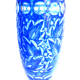 Blue and white Overlay crystal vase, chiseled and carved with Saint Louis foliage?