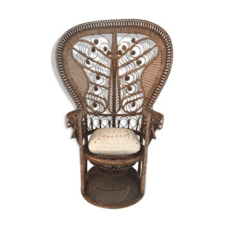 Armchair emmanuelle peacok vintage 70