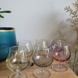Six coloured digestive glasses