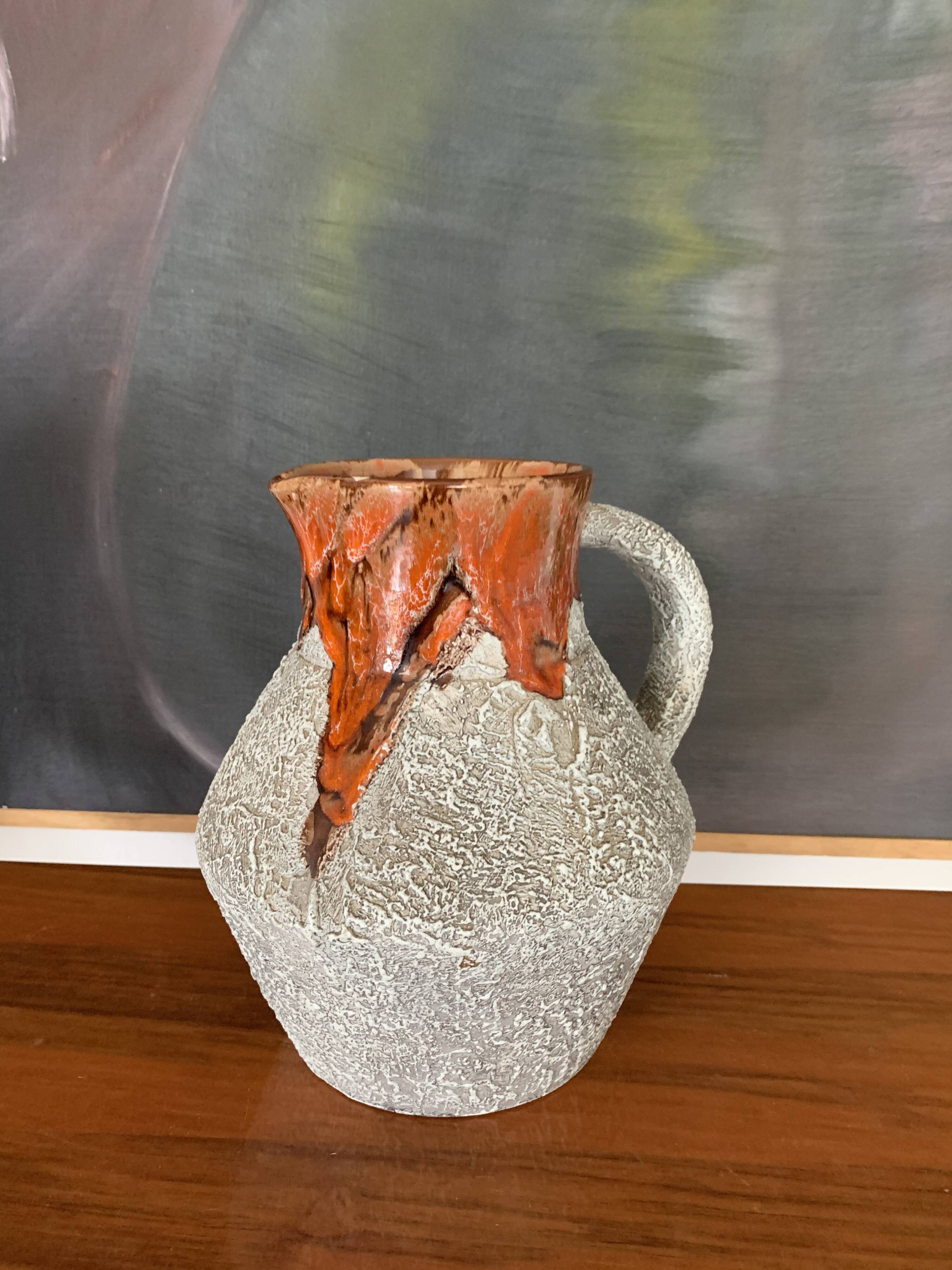 Vintage glazed pitcher and mortar duo