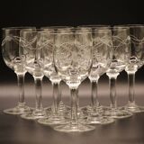 Set of 10 vintage liqueur glasses
