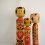 Lot of 3 KOKESHI Dolls (medium size) free shipping