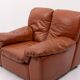 1970’s Vintage Italian design cognac leather lounge chairs