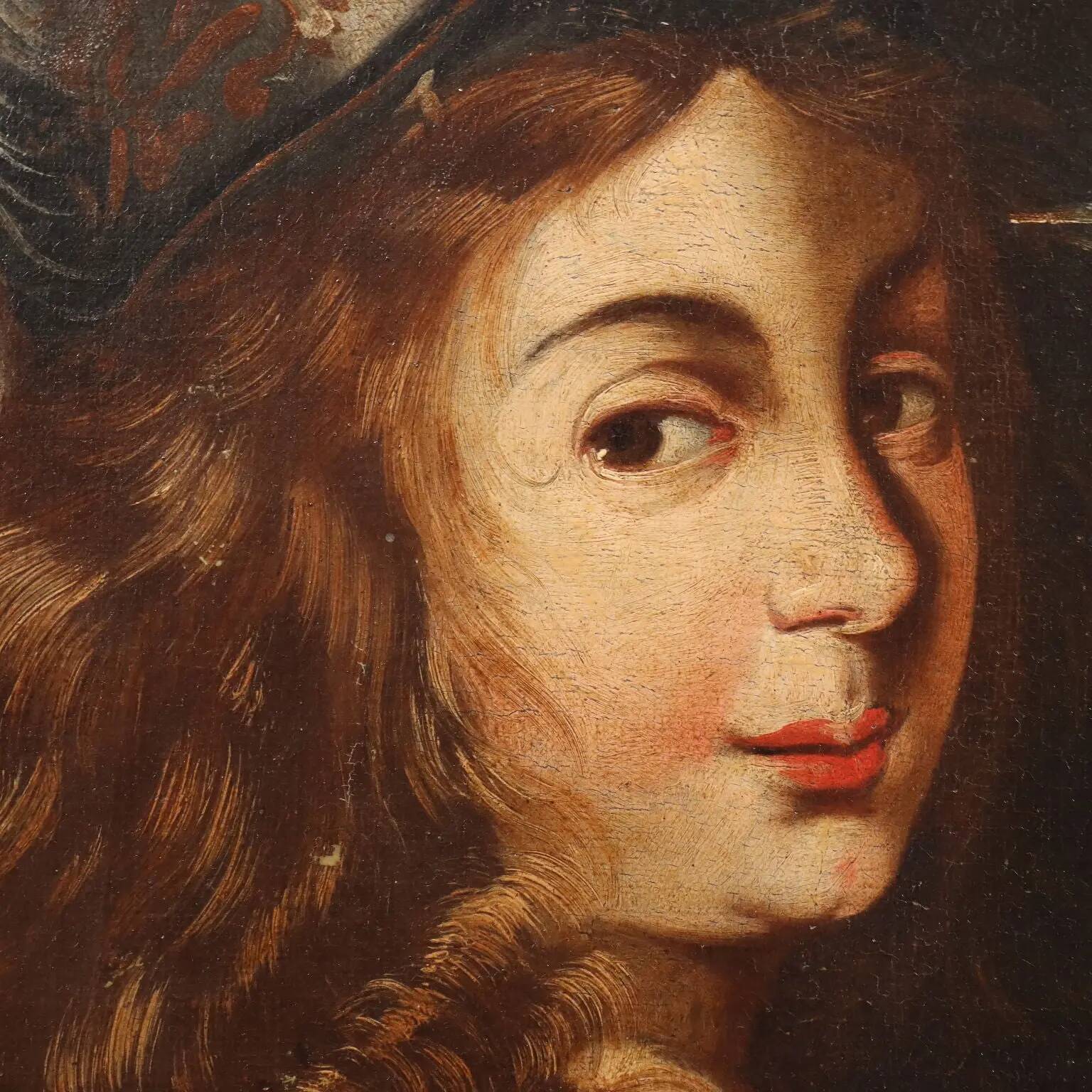 Ancient painting "Leandra Queen of the Amazons" oil on canvas '600