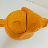 elephant teapot in vintage orange porcelain 80s