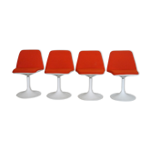 Series of 4 vintage tulip chairs by Borje Johanson 1970
