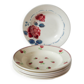 Lot de 6 assiettes creuses dépareillées Badonviller et Digoin Sarreguemines