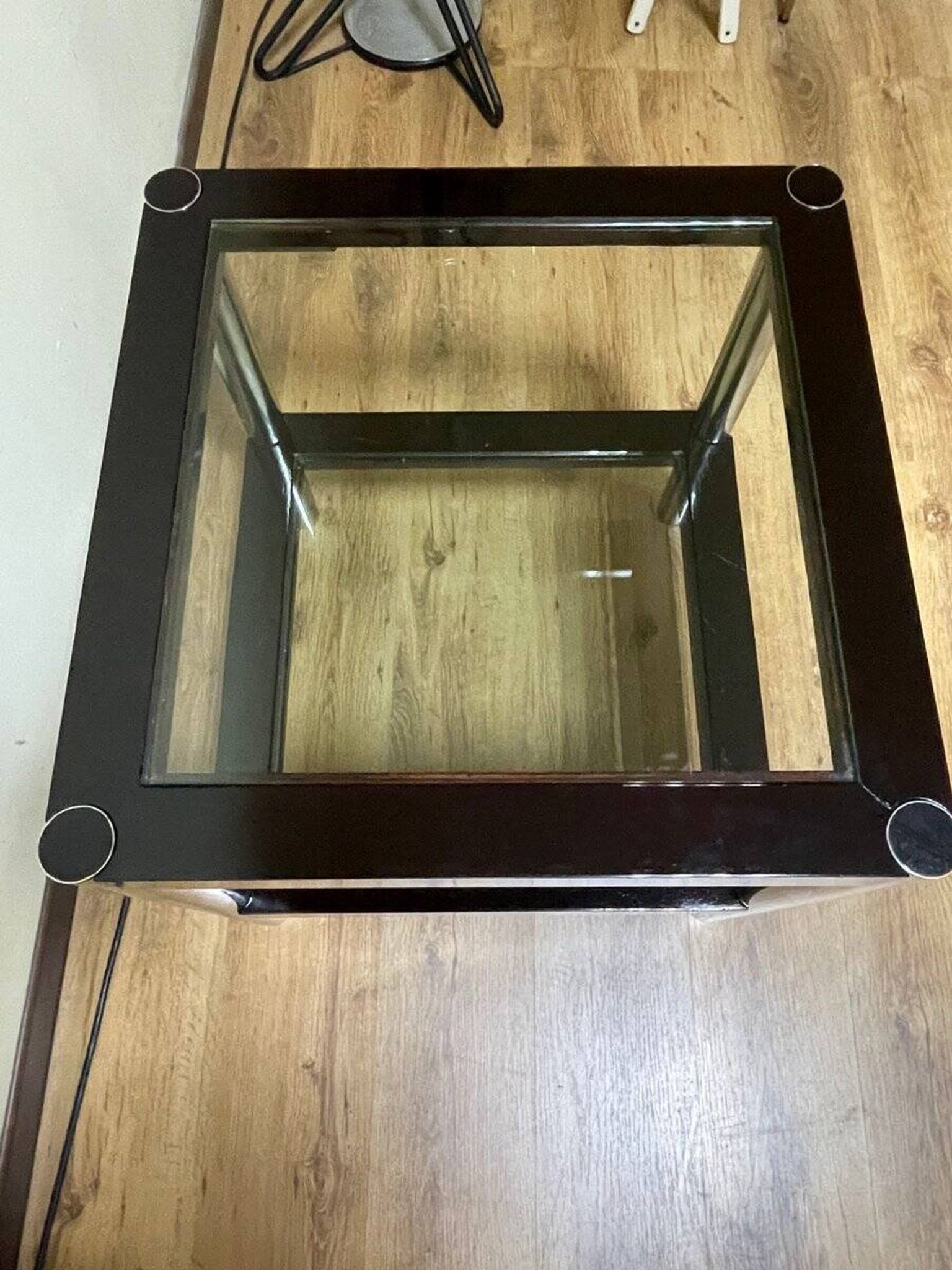Modern coffee table with glass shelves, 1970s